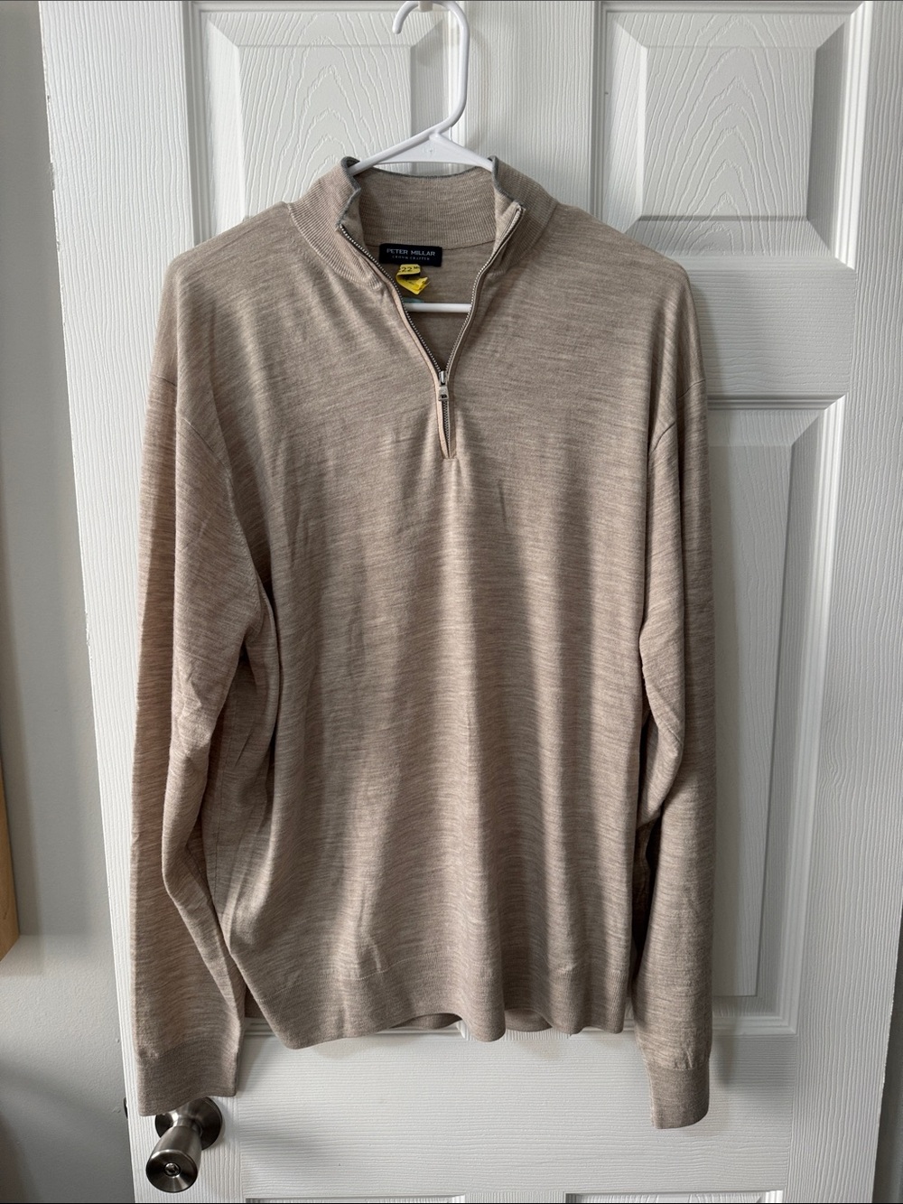Peter Millar Beige Quarter-Zip Pullover Sweater
